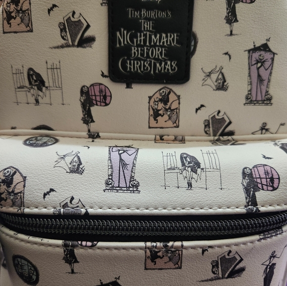 DISNEY NBC Nightmare Before Christmas Loungefly mini backpack and wallet EUC - Picture 7 of 10